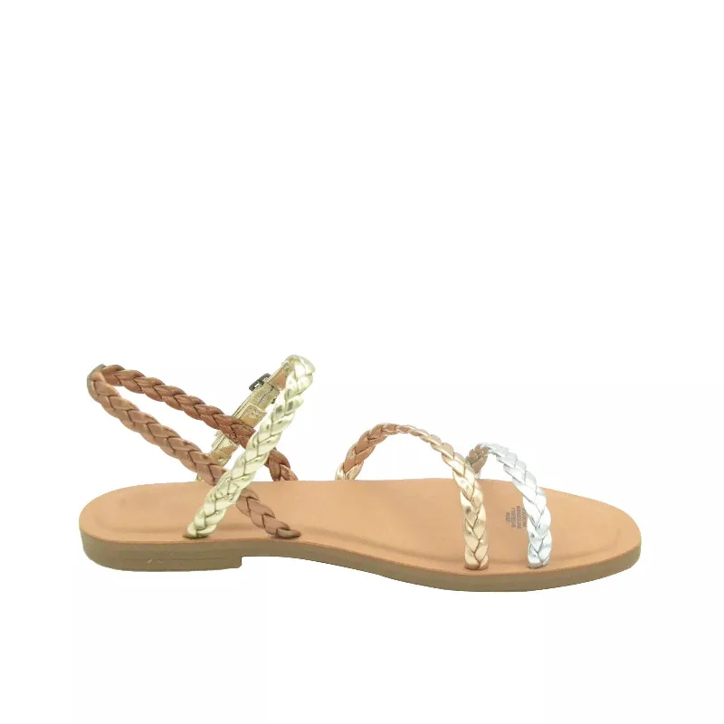 Women's Sandals with a Wedge Heel and a Tassel Detail in Orange for a Trendy Look Women's Sandals with a Wedge Heel and a Tassel Detail in Orange for a Trendy Look Shock - Absorbing Women's Sandals with a Soft Insole in Black for Active LifestylesWomen's Shoes TOMS KIRA Colorful Strappy Sandals 10020821 MULTI METALLIC