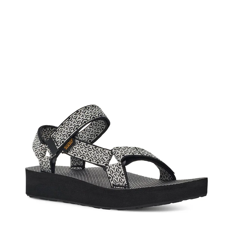 Women's Flat Slide Sandals with a Memory Foam Insole in White for All - Day Comfort Women's Flat Slide Sandals with a Memory Foam Insole in White for All - Day Comfort Lightweight Women's Mesh - Paneled Sandals in Yellow for BreathabilityTeva Women's W Midform Universal Sandal, Boho White/Black