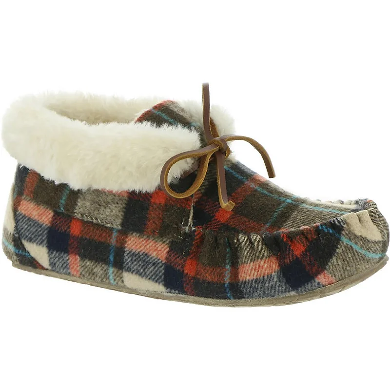 Minnetonka Womens Cabin Bootie Wool Blend Shearling Moccasin Slippers