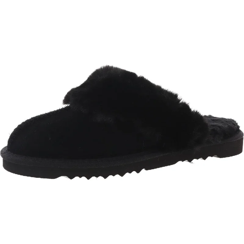 Style & Co. Womens Faux Fur Suede Slide Slippers