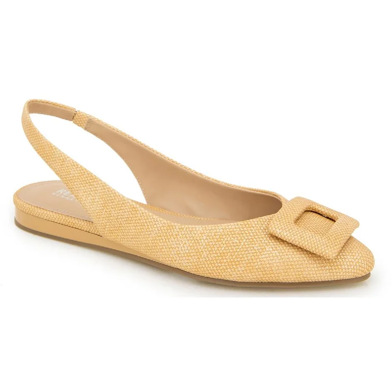 Kenneth Cole Reaction Womens Linton Buckle Embellished Faux Leather Slingbacks