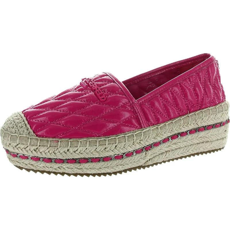 Karl Lagerfeld Paris Womens DESTA LOGO Toe Cap Leather Espadrilles