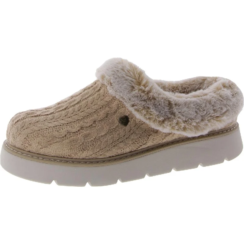 Skechers Womens Keepsakes Lite-Warm Greetings Faux Fur Lined Loafer Slippers