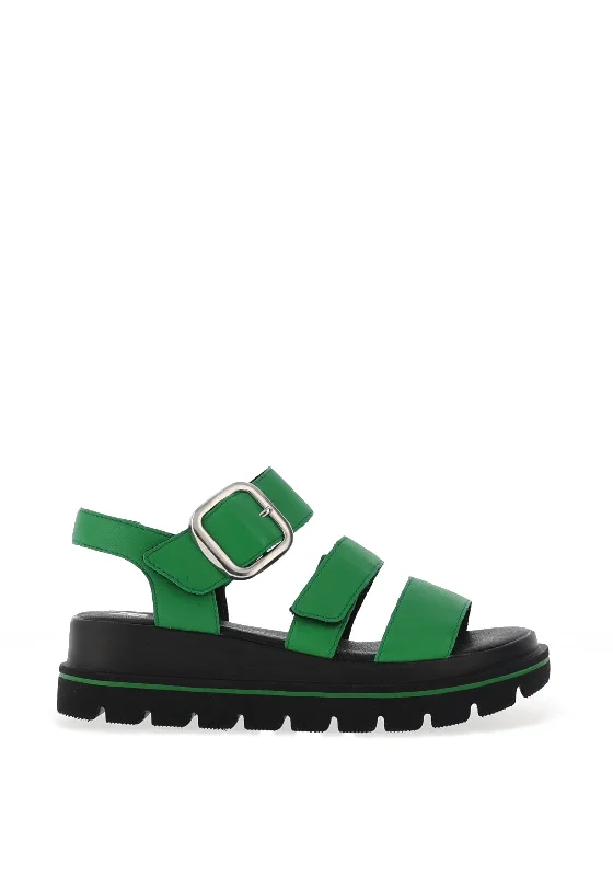 Rieker Womens Evolution Velcro Caged Sandals, Green & Black