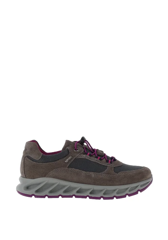 Igi & Co. Suede Goretex Bungee Cord Trainers, Grey & Purple