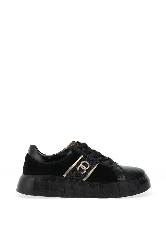 Kate Appleby Hedon Platform Embellished Trainers, Schwarz Bling