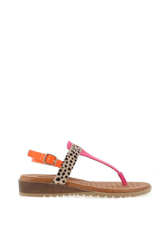 Lunar Gina Colour Block Sandals, Fuchsia