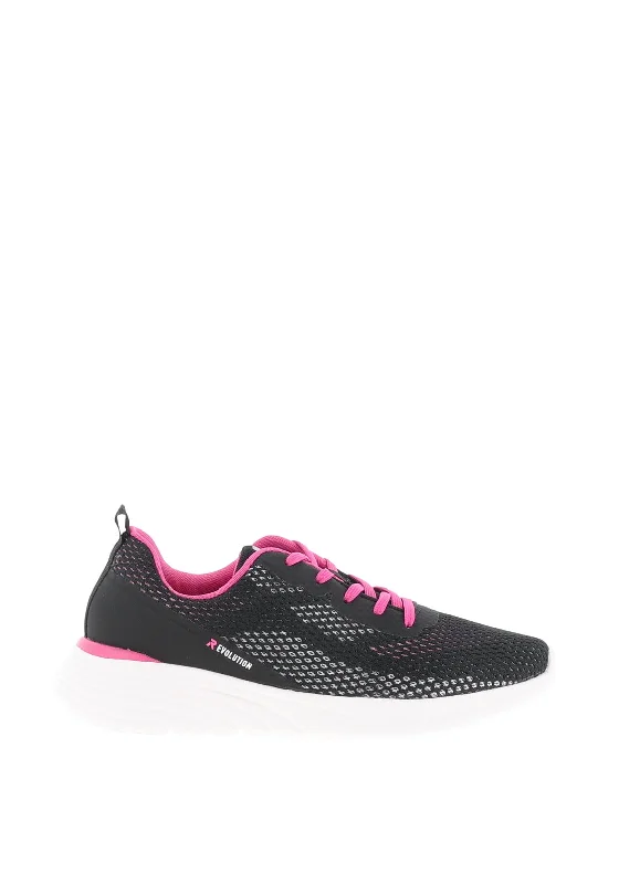 Rieker Womens Evolution Mesh Lace Up Trainers, Black