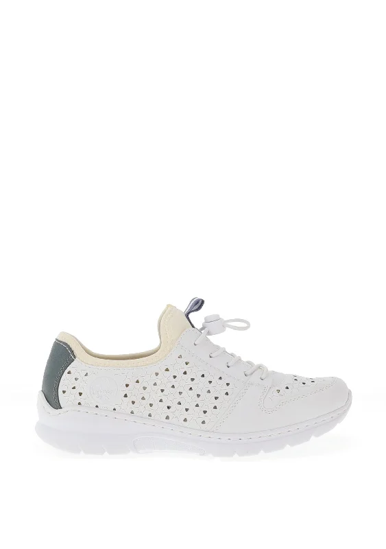 Rieker Womens Laser Cut Trainers, White