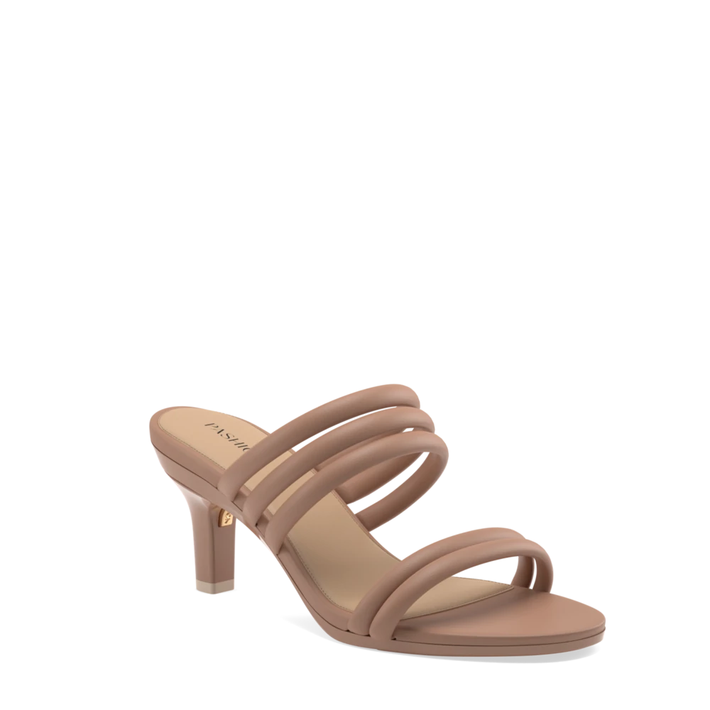 The Slide - Latte Leather Rope 3 Stiletto