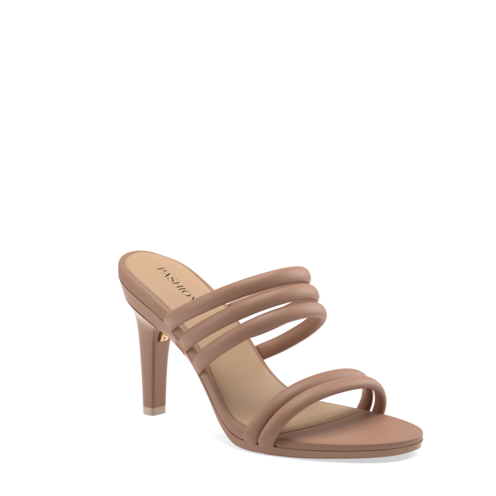 The Slide - Latte Leather Rope 4 Stiletto