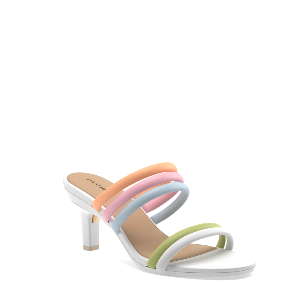 The Slide - White Multi Leather Rope 3 Stiletto