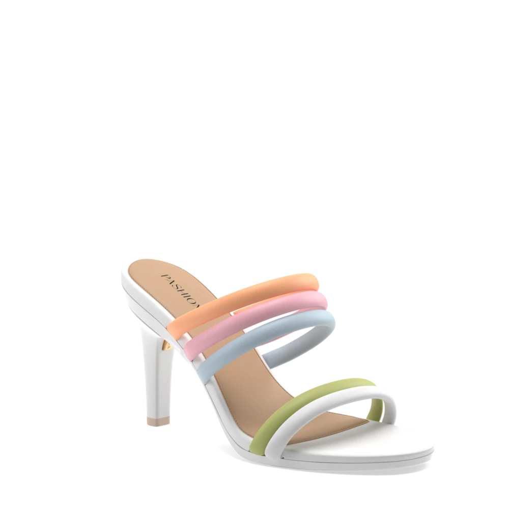 The Slide - White Multi Leather Rope 4 Stiletto