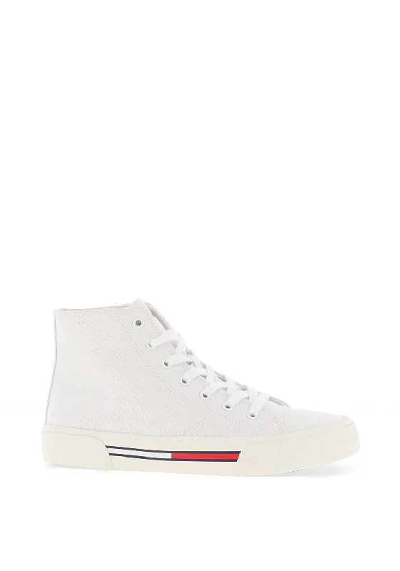 Tommy Jeans Canvas Hi Top Trainer, White