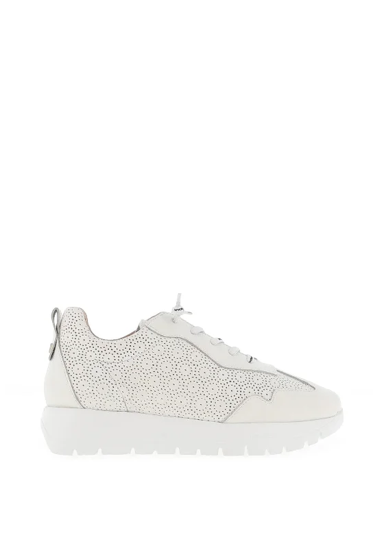 Wonders Fly Laser Cut Leather Trainers, Off White