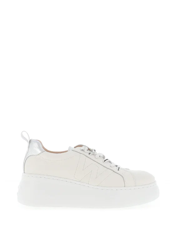 Wonders Fly Leather Platform Trainers, Off White