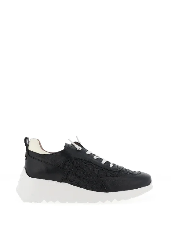 Wonders Eleven Printed Platform Trainers, Black