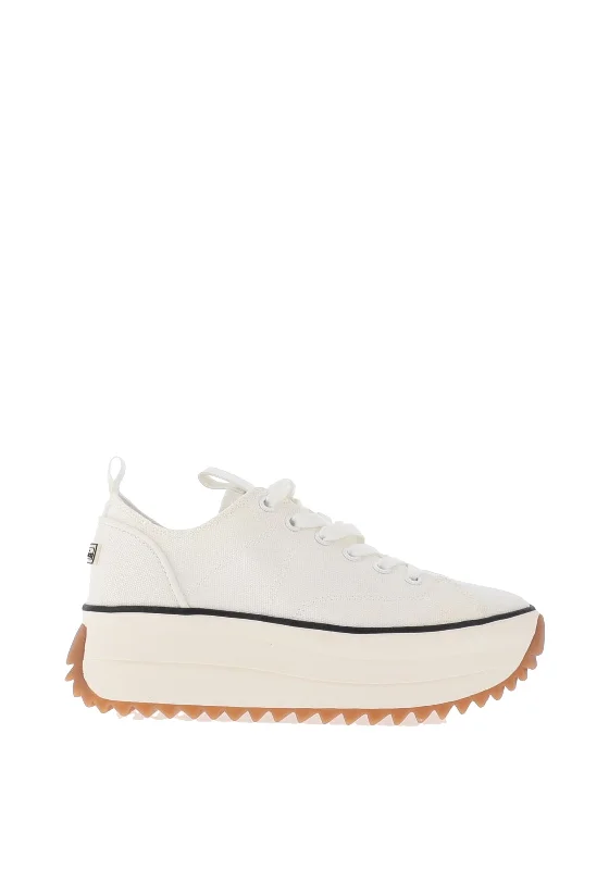 Tamaris Canvas Platform Trainers, White