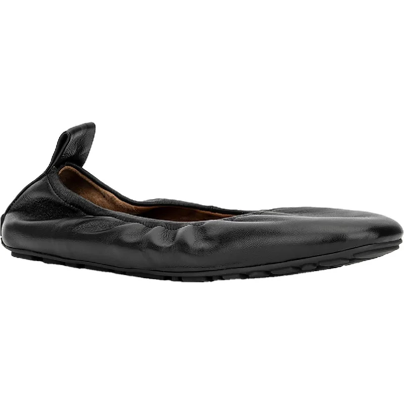 Aquatalia Womens Quortney Leather Slip On Ballet Flats