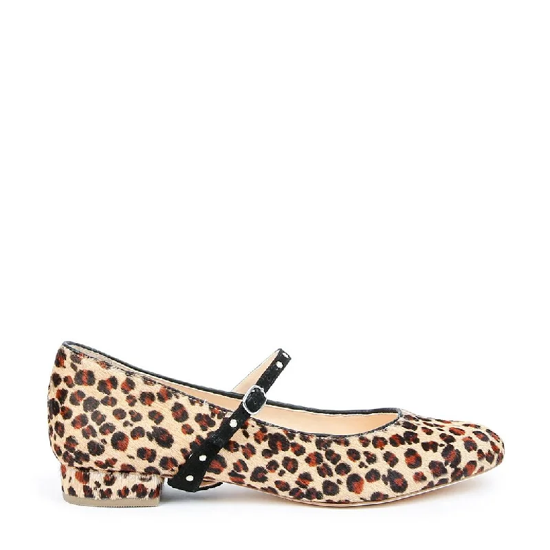 Leopard Ballet Flat + Studded Twiggy Strap