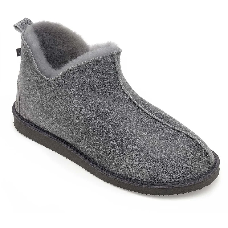 Alpin Sheepskin Slippers - Grey Distressed Leather