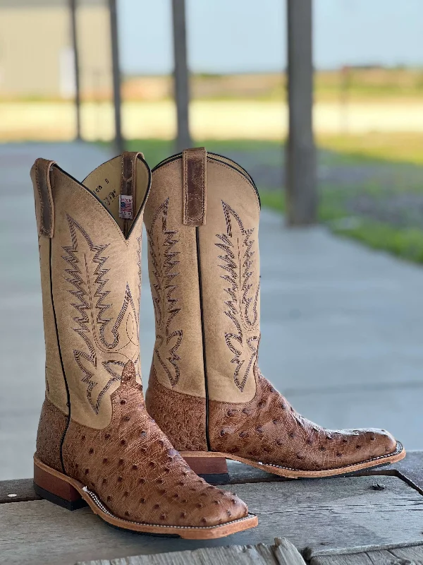 Anderson Bean | Brandy Bruciato Full Quill Ostrich Boot