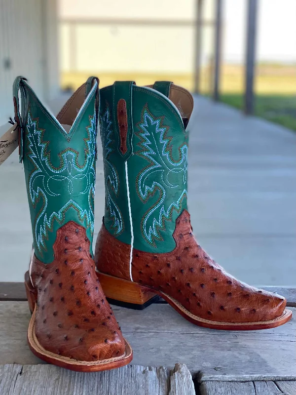 Fenoglio Boot Co. | Cognac Full Quill Ostrich Boot