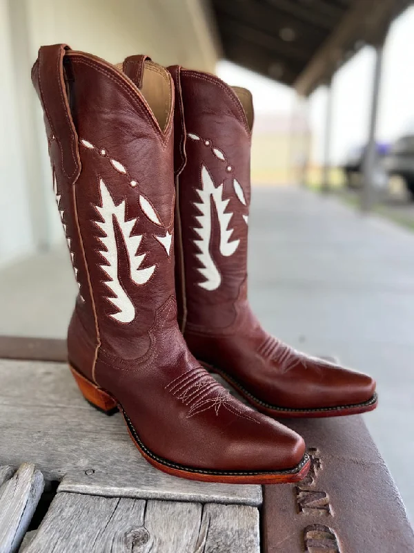 Fenoglio Boot Co. | Cognac Oiled Pull Up With Cream Inlay Boot