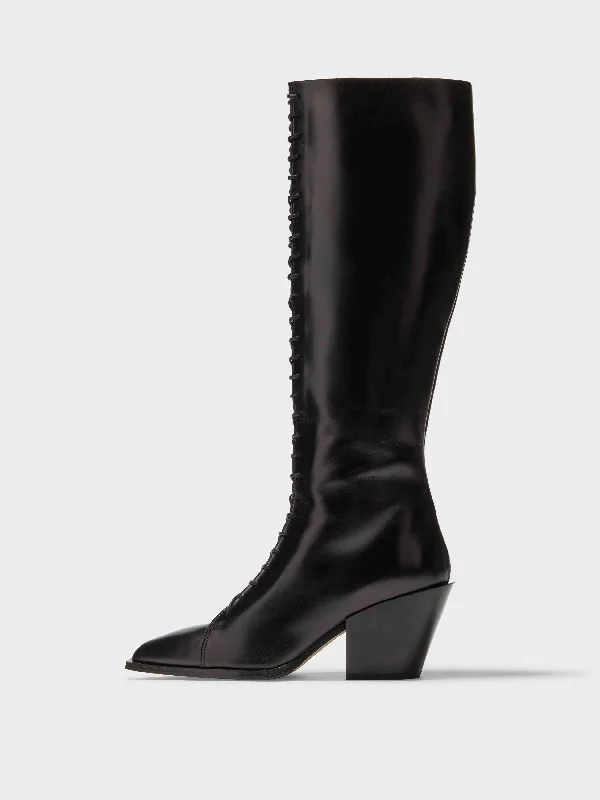 Kristina Leather Cowboy Knee-High Boots