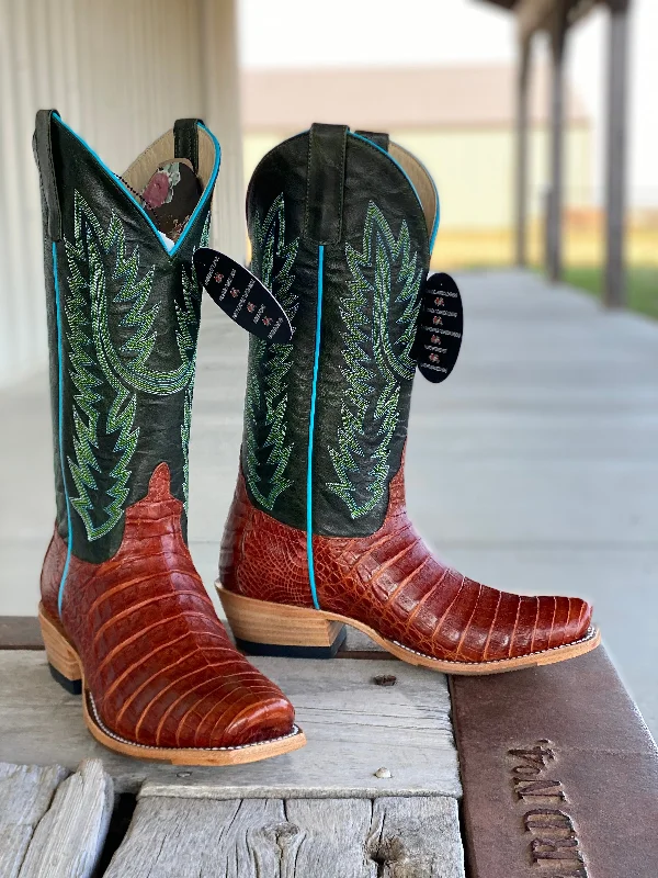 Macie Bean Top Hand |  Brandy Caiman Belly Ladies TK Toe Boot