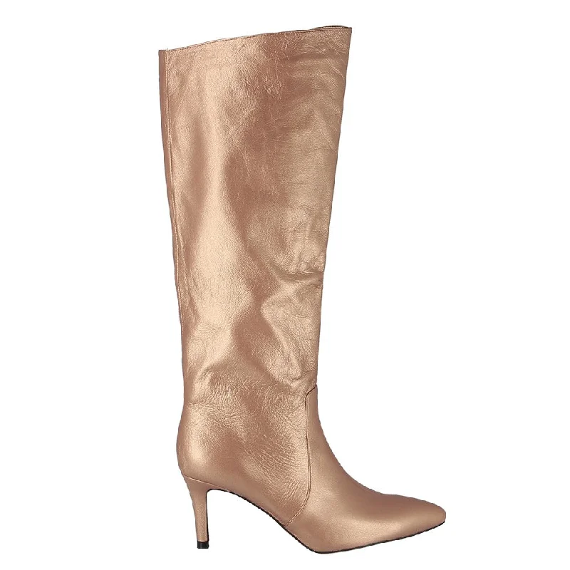 Mollini Calre Gold Knee High Stiletto Boot